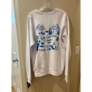 Pacific‎ & Co Colorado Ski Mountain Graphic Crewneck Sweatshirt White Large NEW
